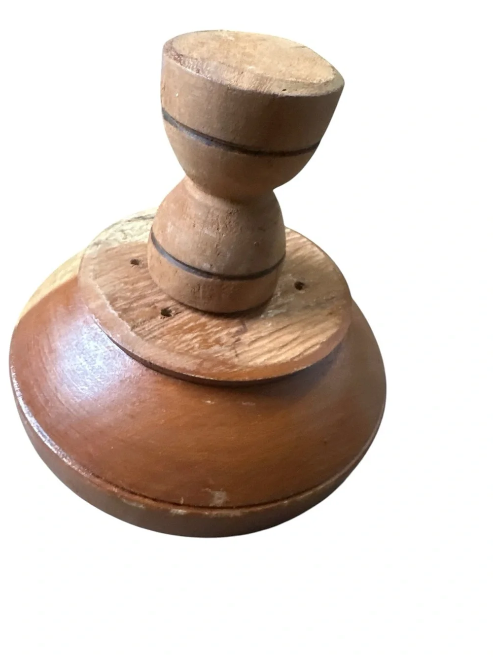 Handmade Wooden Grinding Bowl with Grinder – Traditional West African Asanka